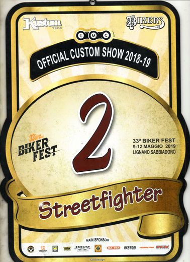 Targa 2° classificato Streetfighter, Biker Fest Lignano 2019