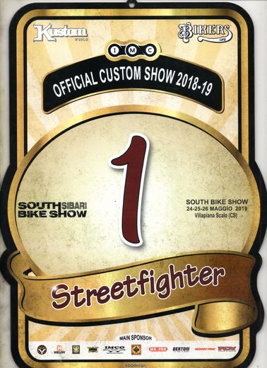 Targa 1° classificato Streetfighter, South Bike Show 2019
