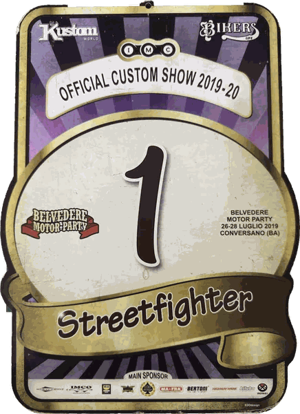 Targa 1° classificato Streetfighter, Belvedere Motor Party 2019
