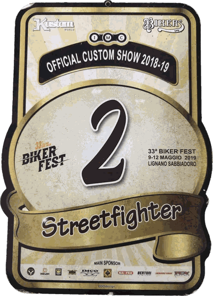 Targa 2° classificato Streetfighter, Biker Fest Lignano 2019