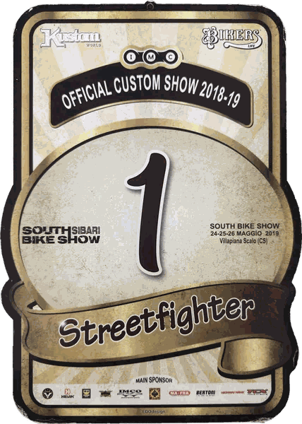 Targa 1° classificato Streetfighter, South Bike Show 2019